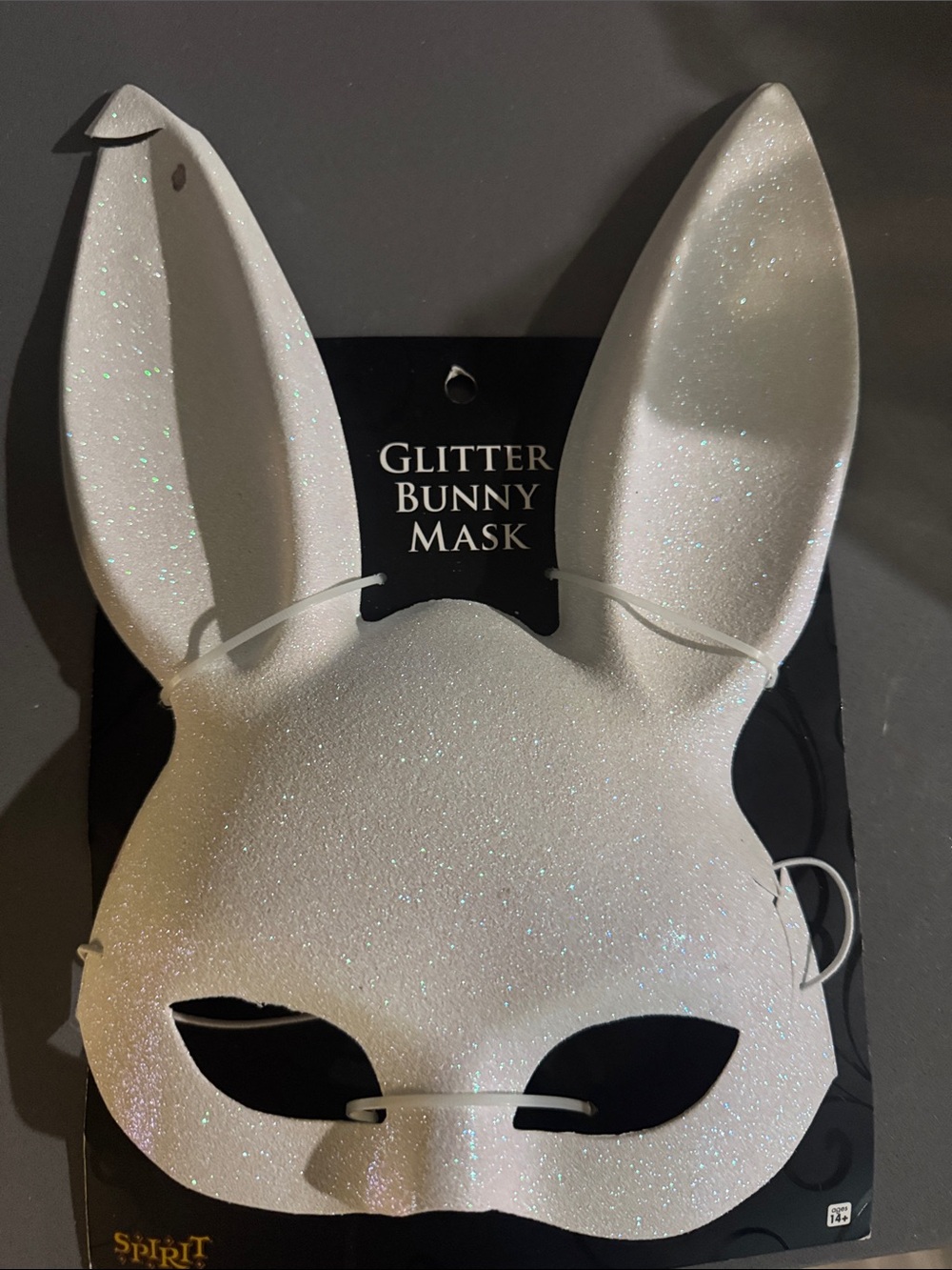 Spirit White Glitter Bunny Mask